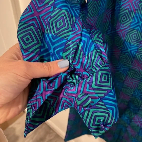 Vintage Papell Boutique Bow Neck Tie Dress - Picture 9 of 12